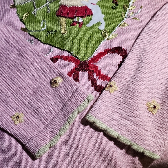 Storybook Knits Pink Floral Embroidered Cardigan - Picture 6 of 16